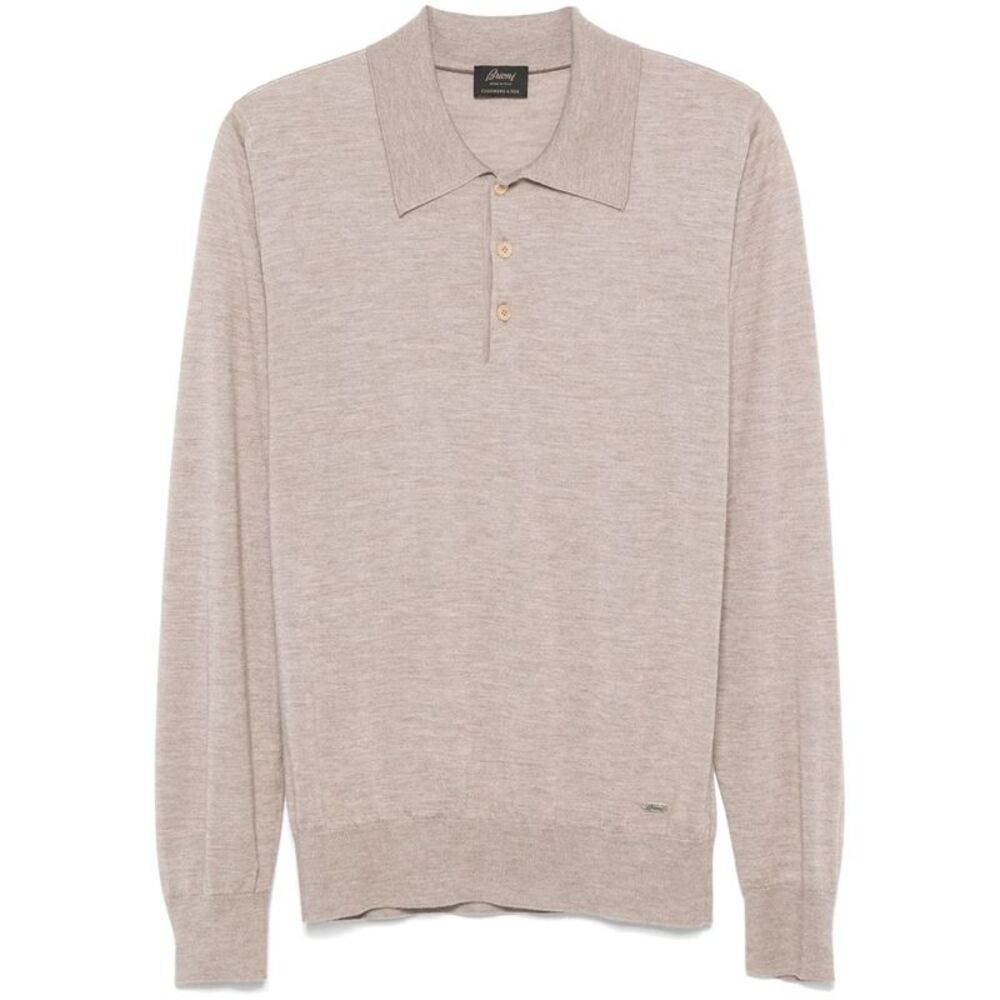 Brioni Men Cashmere And Silk Polo Shirt